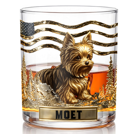 Personalized Yorkshire Terrier Whiskey Glass - Custom Dog Lover Gift