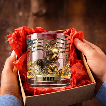Personalized Yorkshire Terrier Whiskey Glass - Custom Dog Lover Gift