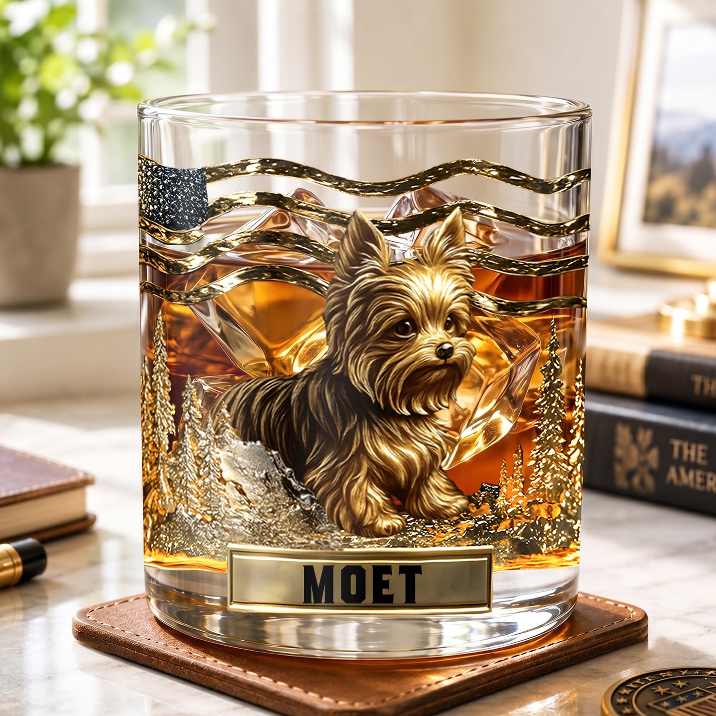 Personalized Yorkshire Terrier Whiskey Glass - Custom Dog Lover Gift
