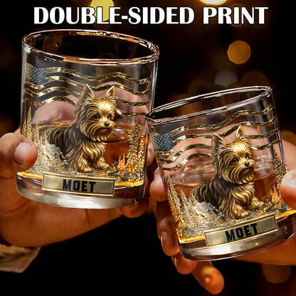 Personalized Yorkshire Terrier Whiskey Glass - Custom Dog Lover Gift