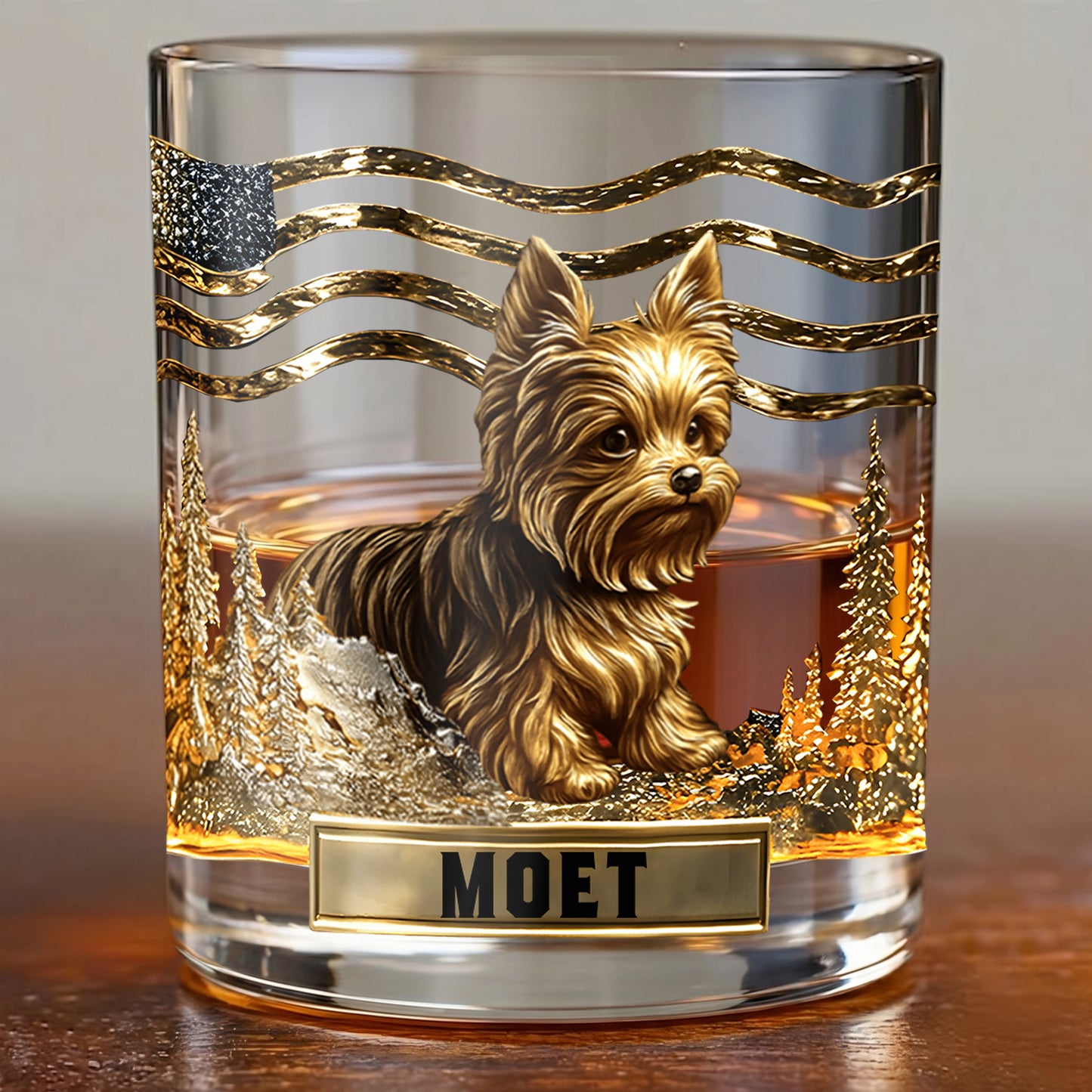 Personalized Yorkshire Terrier Whiskey Glass - Custom Dog Lover Gift