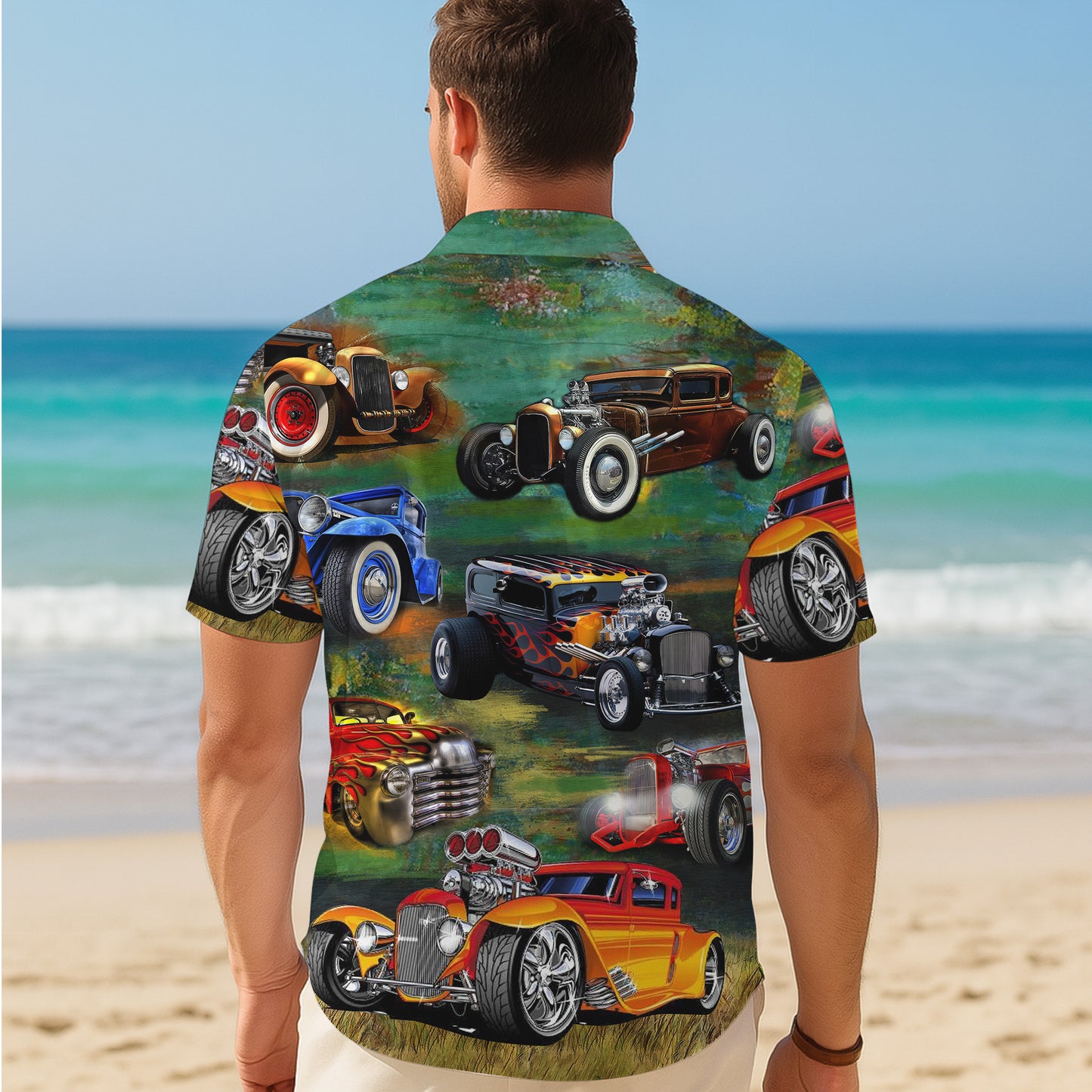 Classic Hot Rod Muscle Car Vintage Hawaiian Shirt for Men & Women Aloha