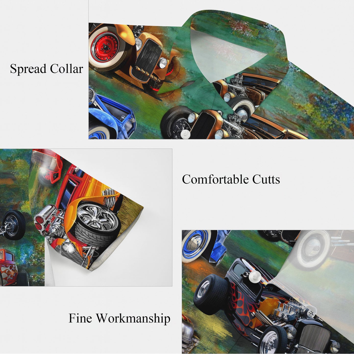 Classic Hot Rod Muscle Car Vintage Hawaiian Shirt for Men & Women Aloha
