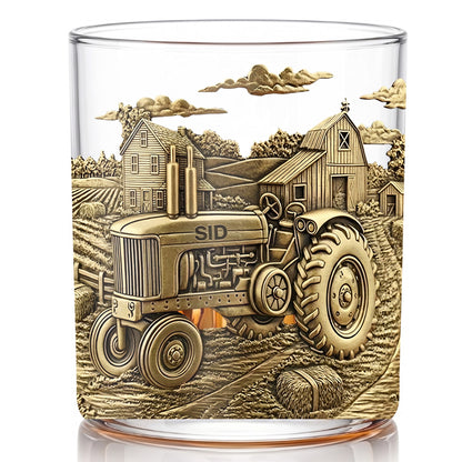 Personalized Tractor Whiskey Glass - Custom Farm Life Gift