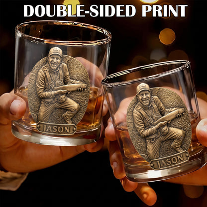 Personalized Fishing Whiskey Glass - Custom Photo Angler Gift