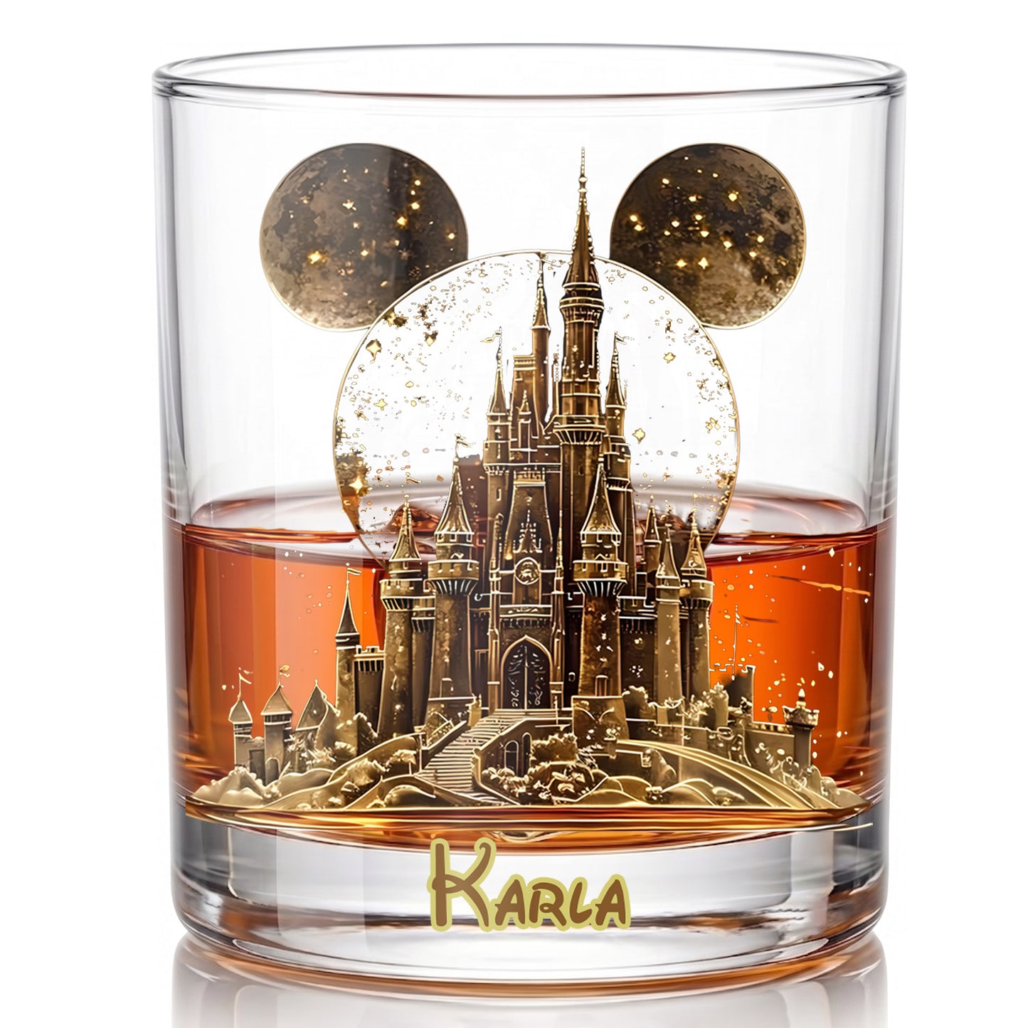 Personalized Castle Whiskey Glass - Custom Magical Theme Park Gift