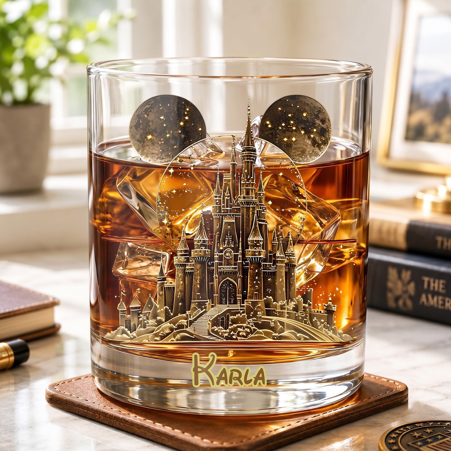 Personalized Castle Whiskey Glass - Custom Magical Theme Park Gift