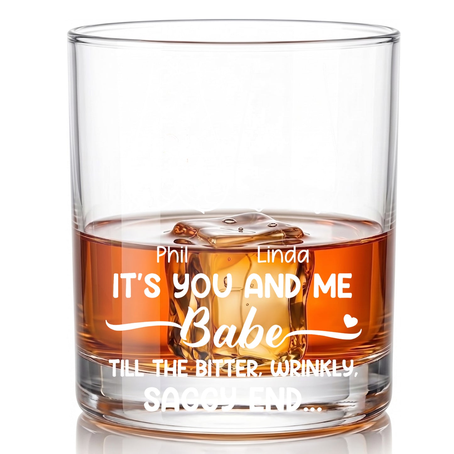 Personalized Couple Whiskey Glass - Custom Romantic Gag Gift