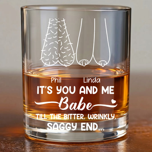 Personalized Couple Whiskey Glass - Custom Romantic Gag Gift
