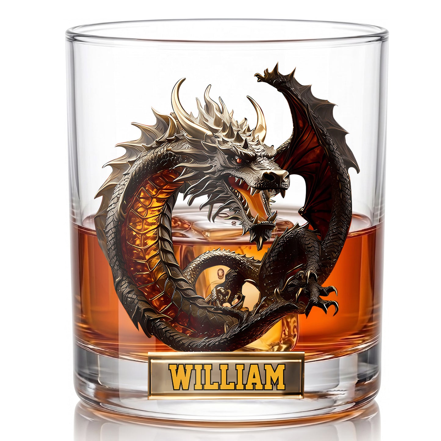 Personalized Dragon Whiskey Glass - Custom Mythical Beast Gift