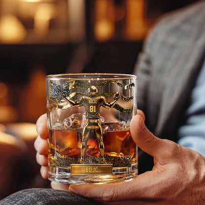 Personalized Football Whiskey Glass - Custom Touchdown Fan Gift