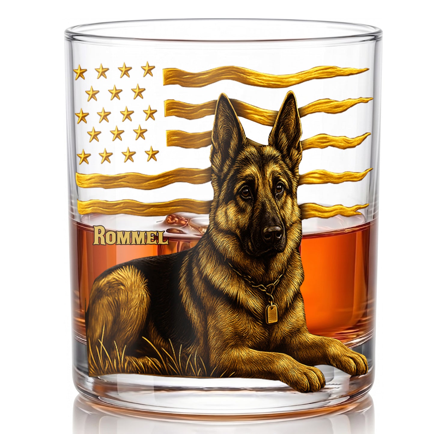 Personalized German Shepherd Whiskey Glass - Custom Dog Lover Gift
