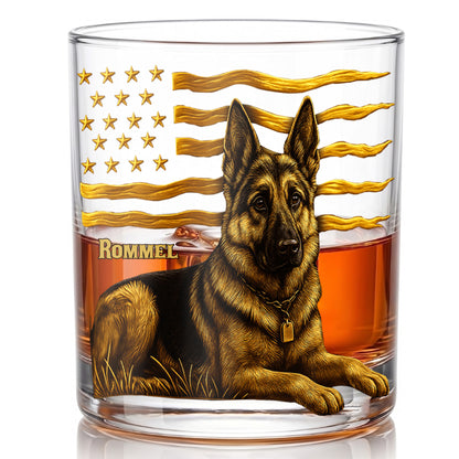 Personalized German Shepherd Whiskey Glass - Custom Dog Lover Gift