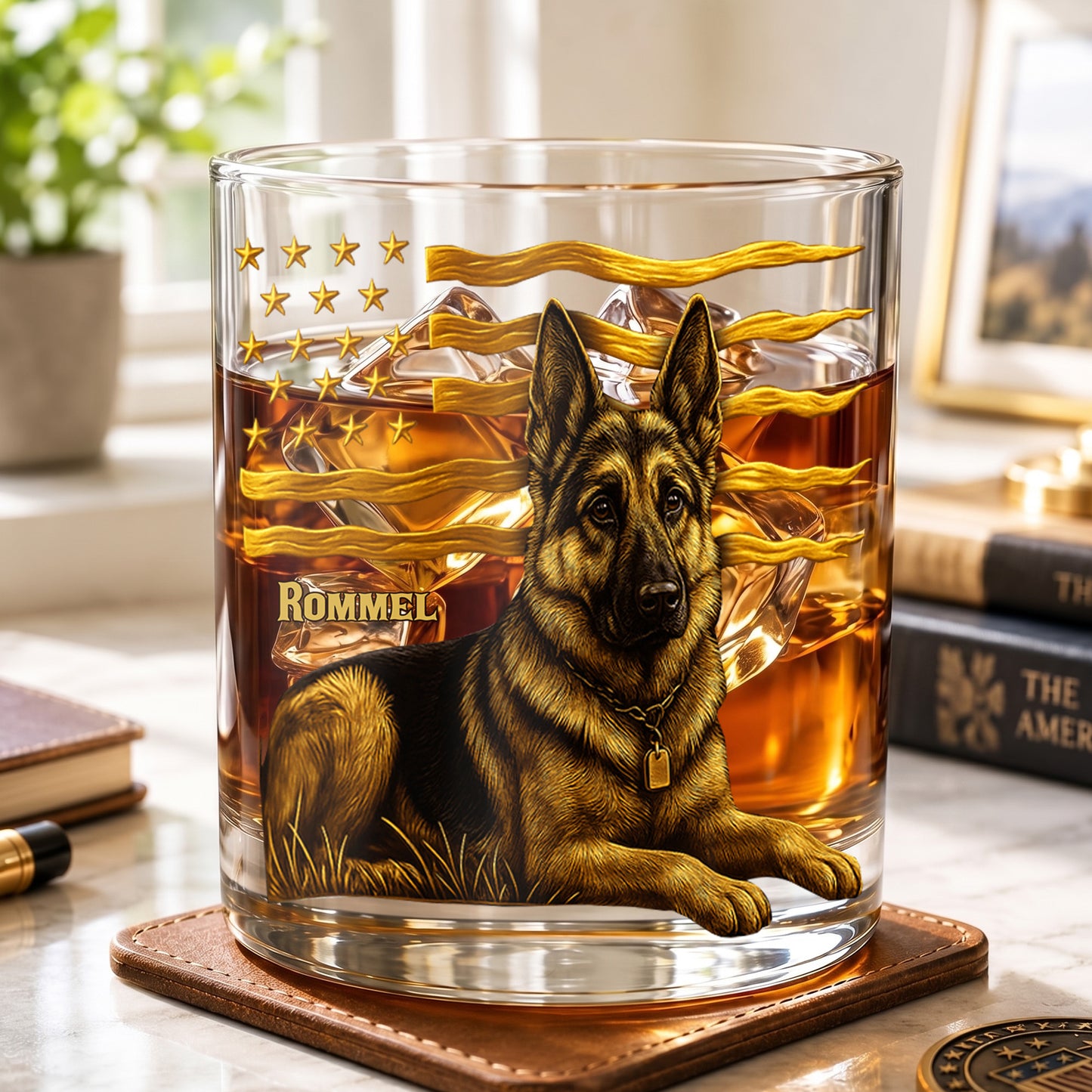Personalized German Shepherd Whiskey Glass - Custom Dog Lover Gift
