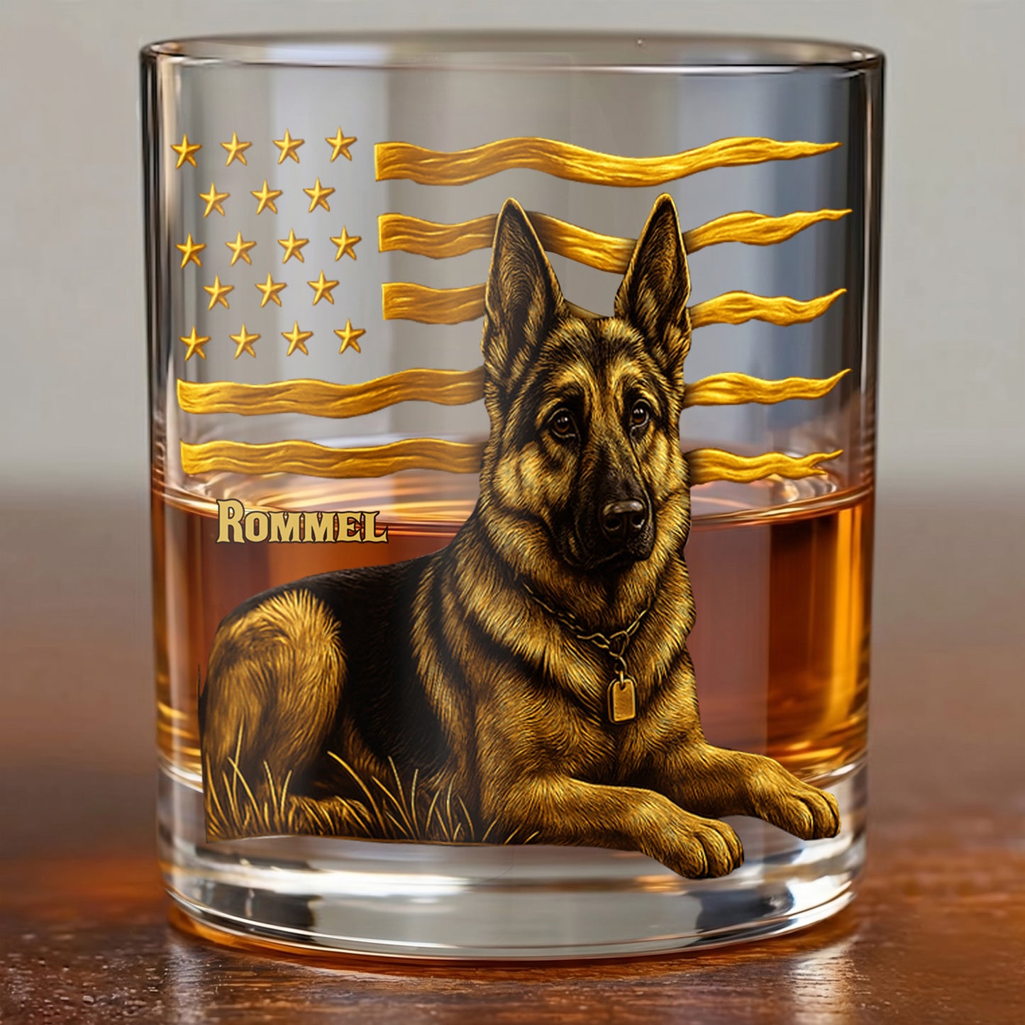 Personalized German Shepherd Whiskey Glass - Custom Dog Lover Gift