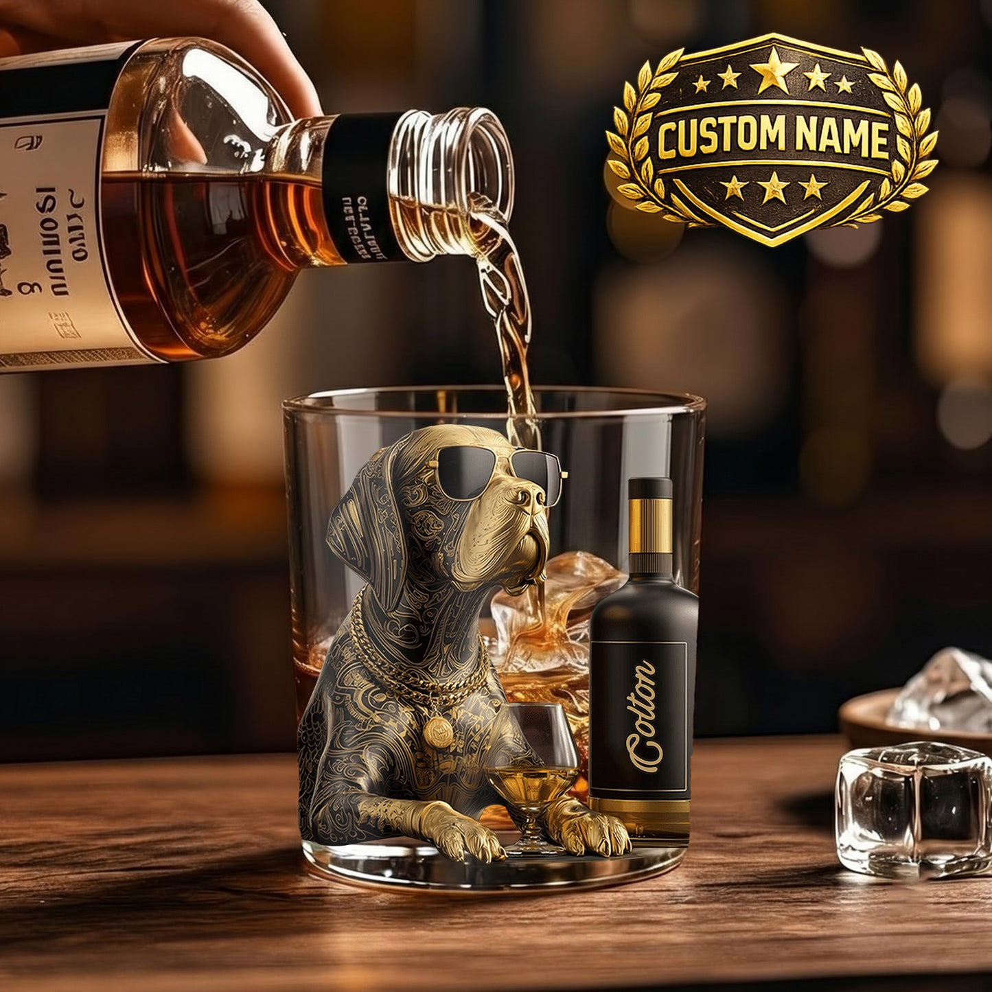 Personalized Dog Whiskey Glass - Custom Cool Pet Lover Gift