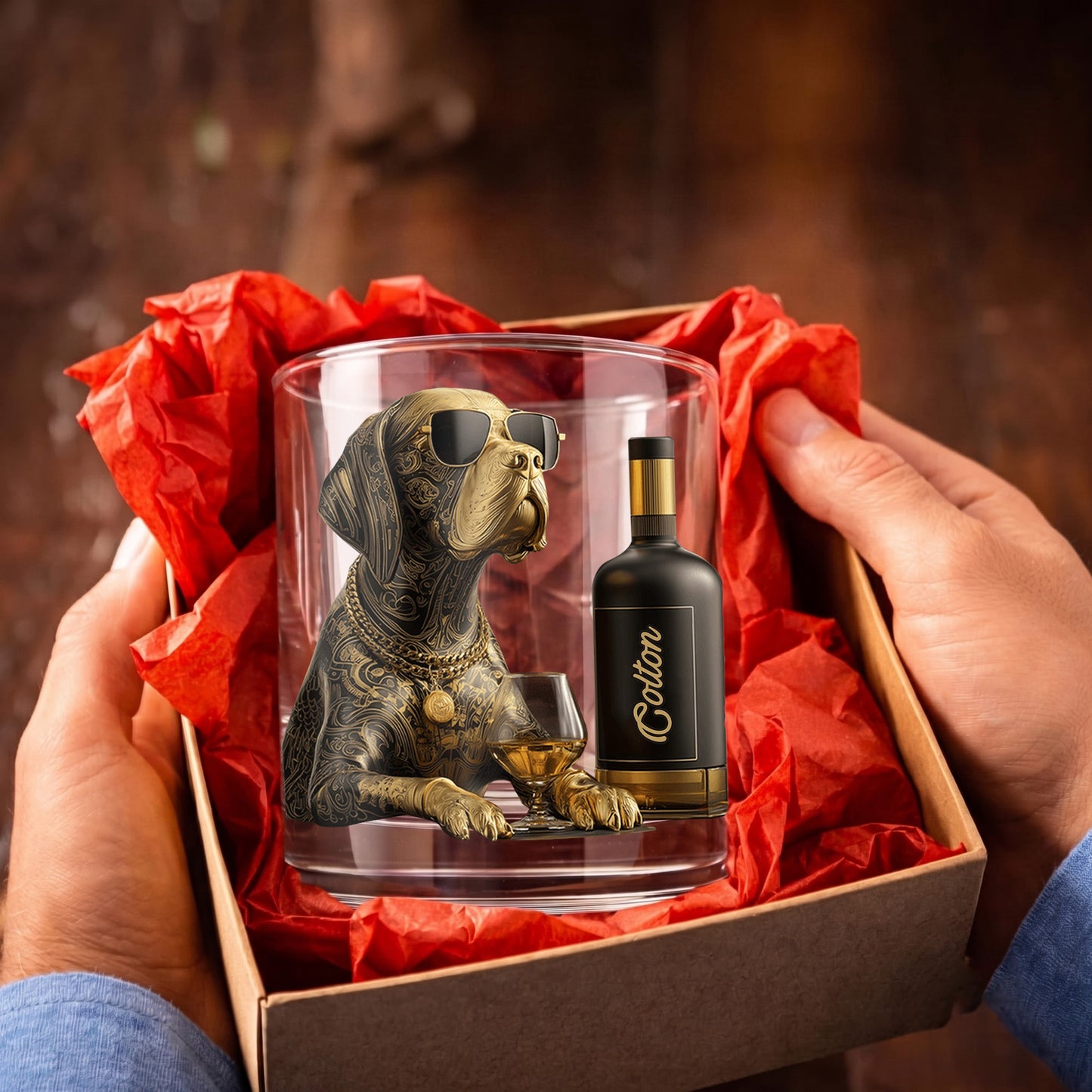 Personalized Dog Whiskey Glass - Custom Cool Pet Lover Gift