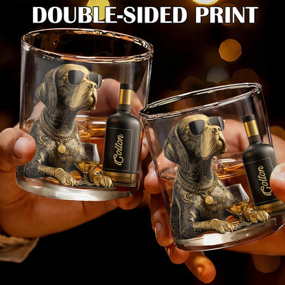 Personalized Dog Whiskey Glass - Custom Cool Pet Lover Gift