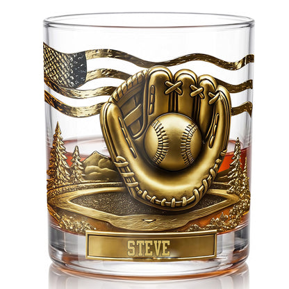 Personalized Baseball Whiskey Glass - Custom Sports Fan Gift