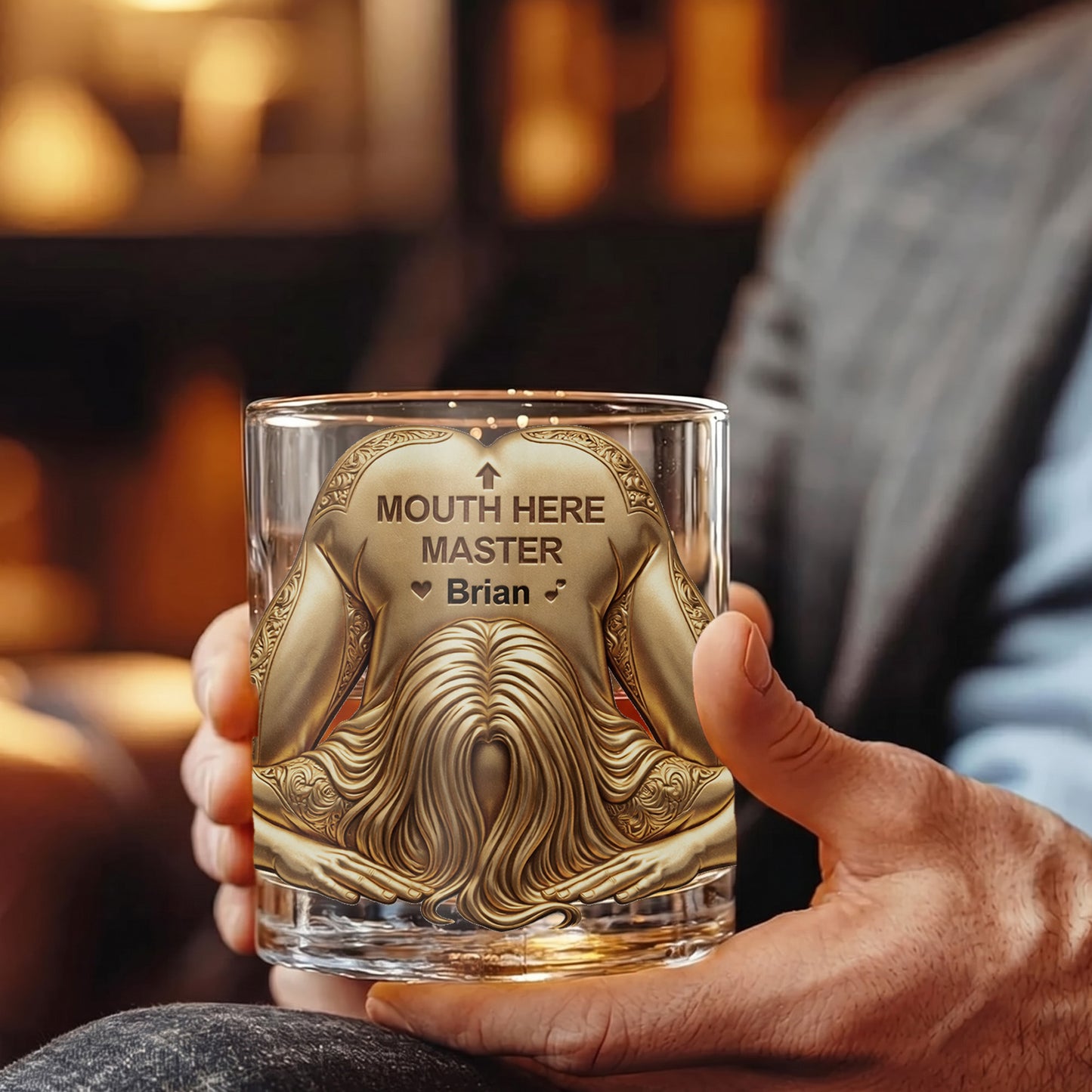 Personalized Naughty Whiskey Glass - Funny Romantic Adult Gift