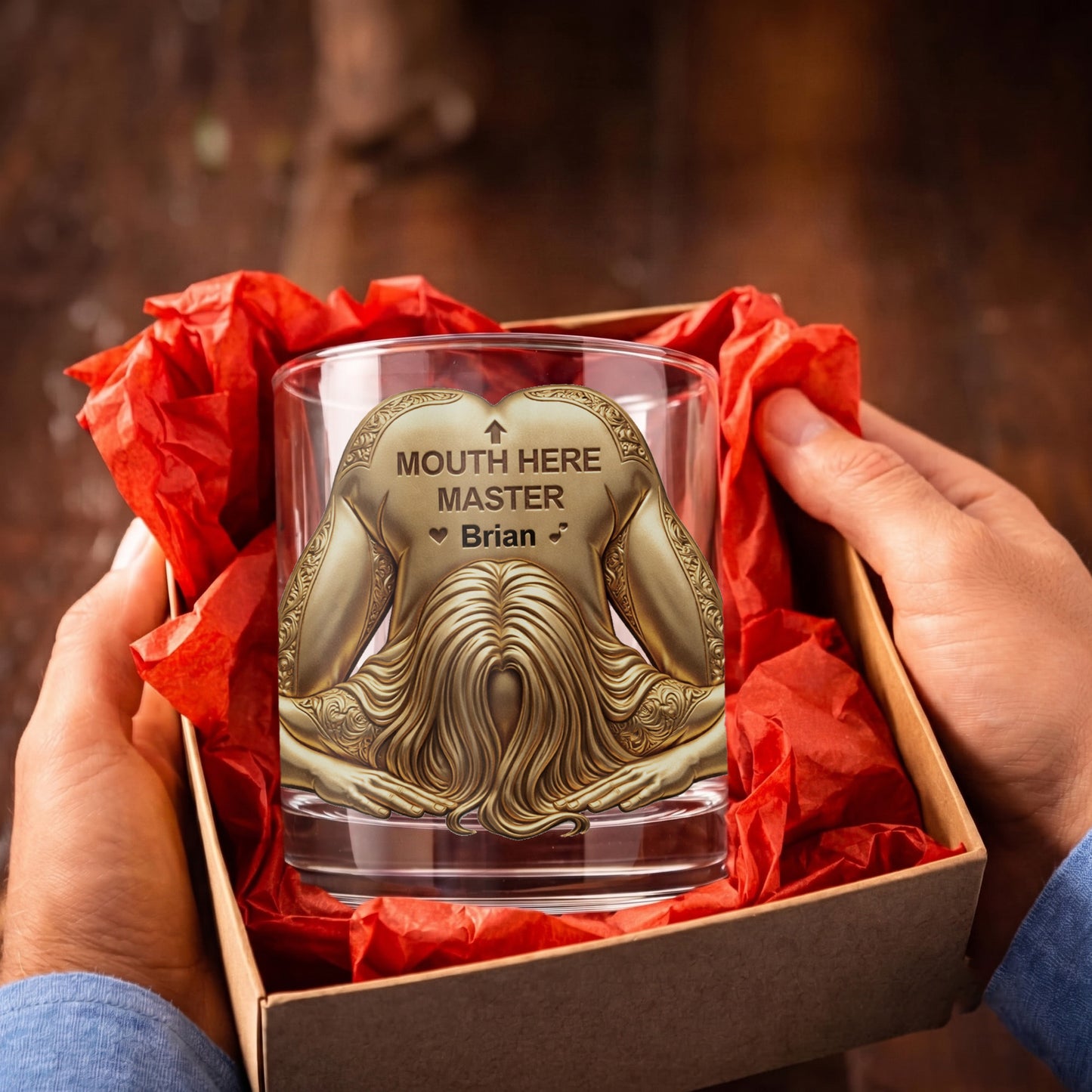 Personalized Naughty Whiskey Glass - Funny Romantic Adult Gift