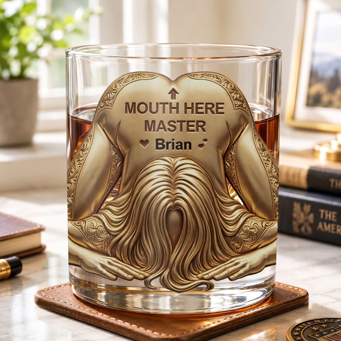 Personalized Naughty Whiskey Glass - Funny Romantic Adult Gift