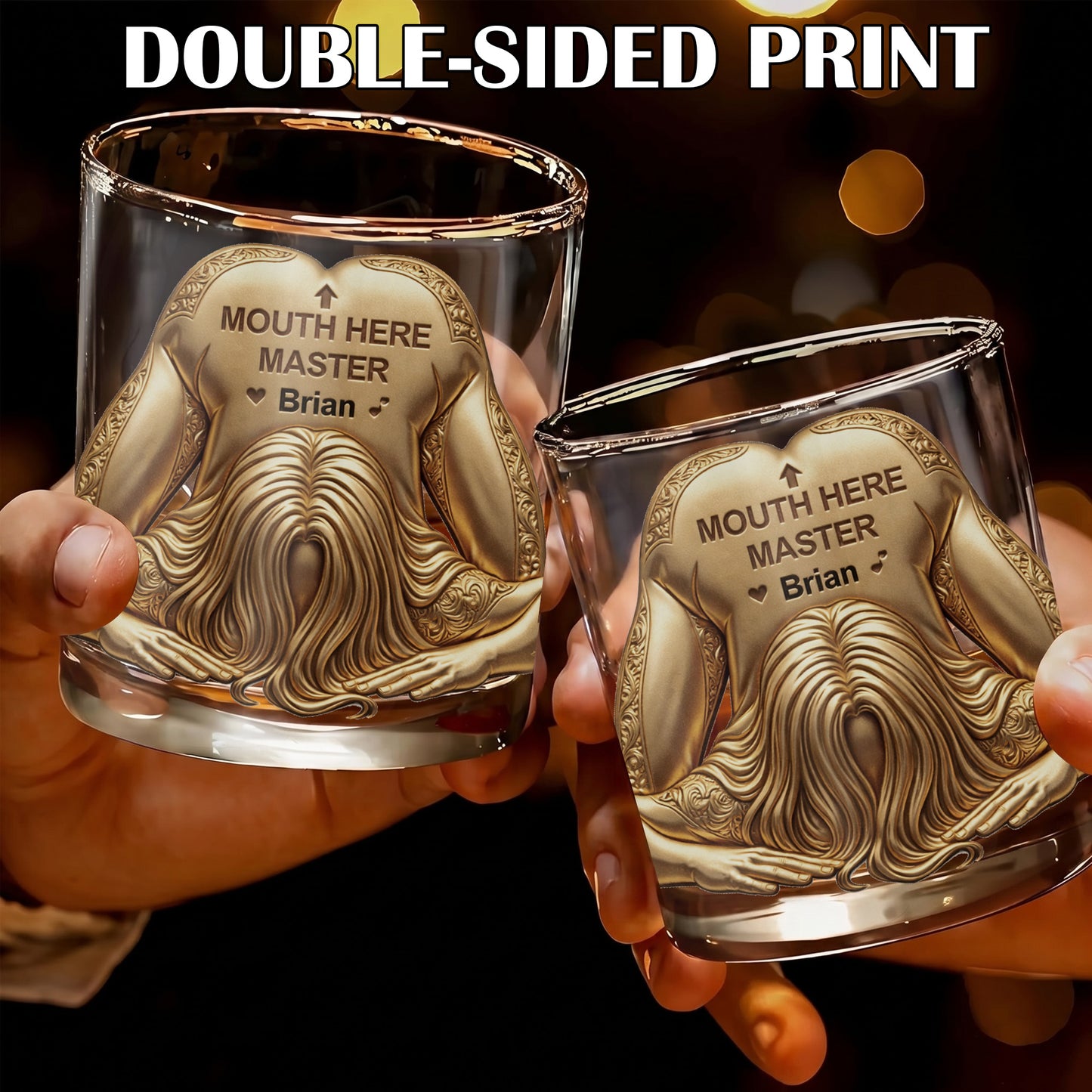 Personalized Naughty Whiskey Glass - Funny Romantic Adult Gift