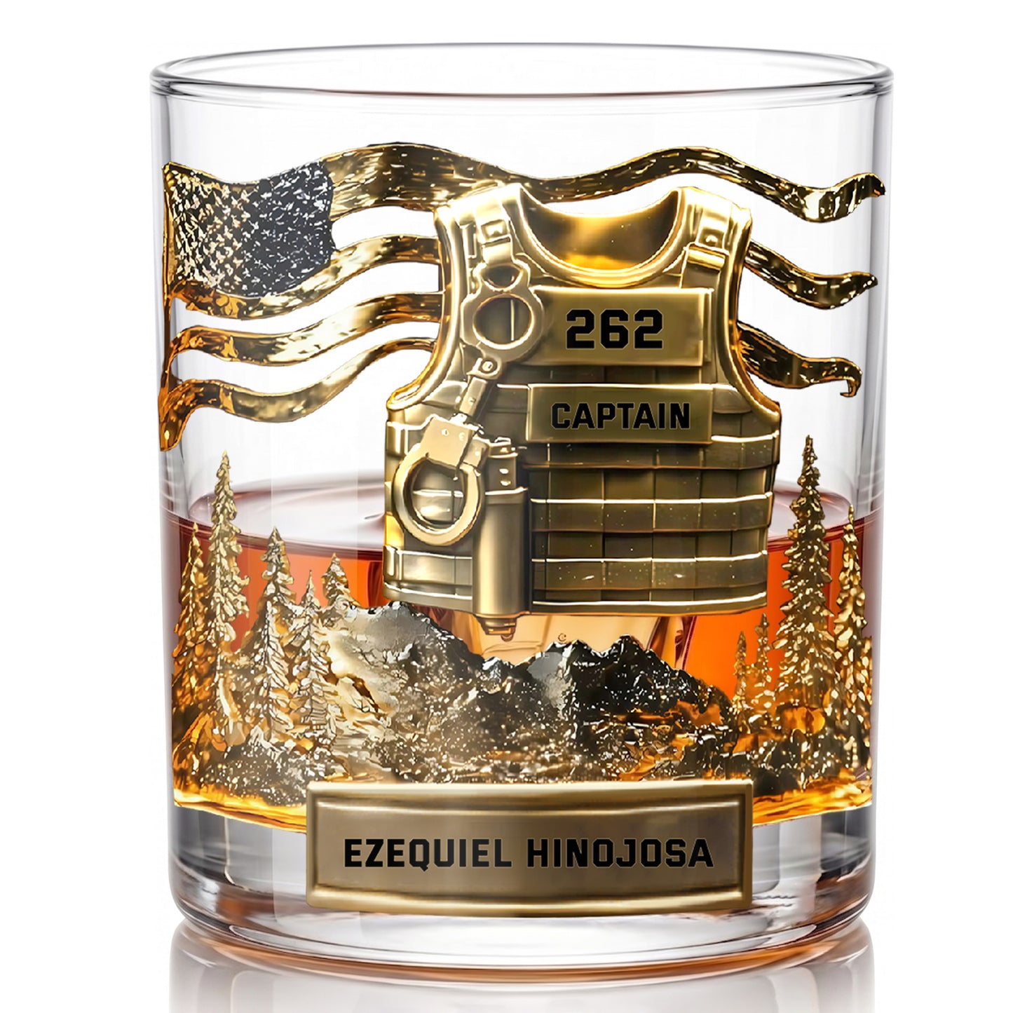 Personalized Police Whiskey Glass - Custom Law Enforcement Gift