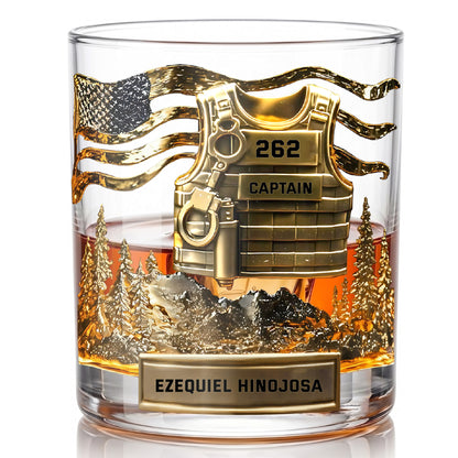 Personalized Police Whiskey Glass - Custom Law Enforcement Gift