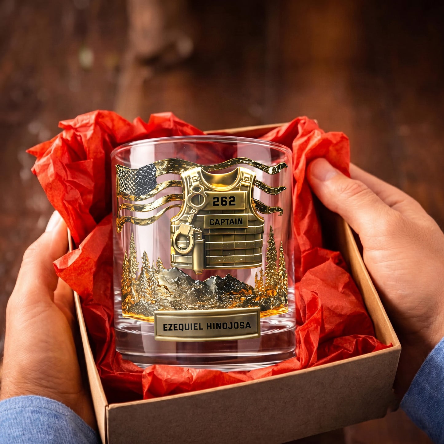 Personalized Police Whiskey Glass - Custom Law Enforcement Gift