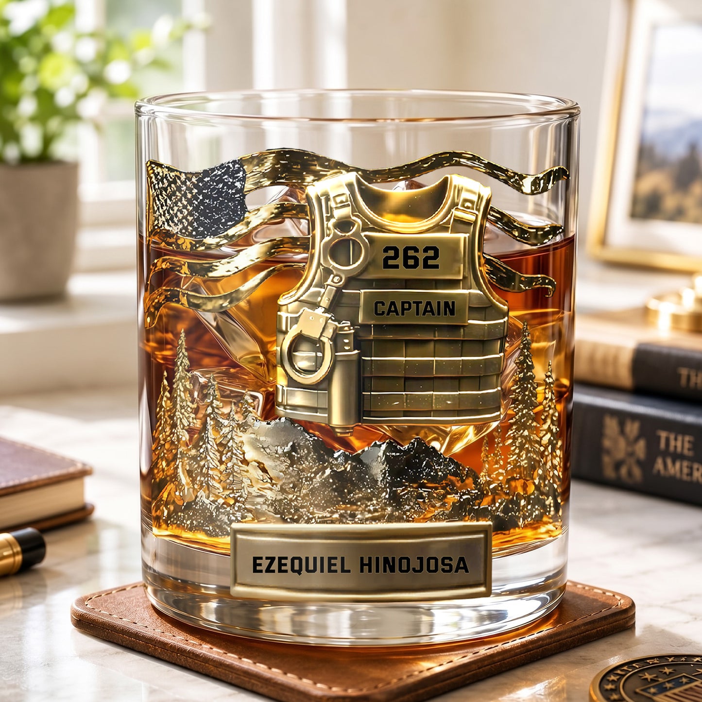 Personalized Police Whiskey Glass - Custom Law Enforcement Gift