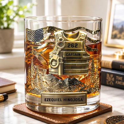 Personalized Police Whiskey Glass - Custom Law Enforcement Gift