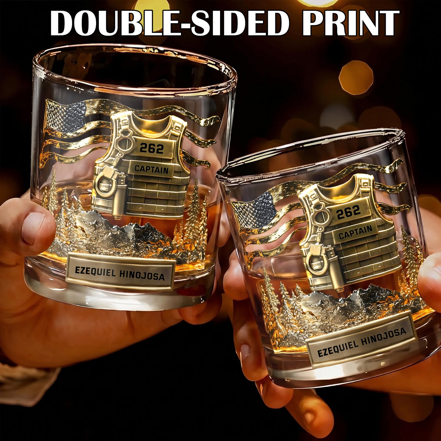 Personalized Police Whiskey Glass - Custom Law Enforcement Gift