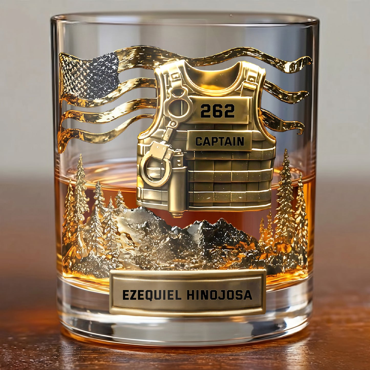 Personalized Police Whiskey Glass - Custom Law Enforcement Gift