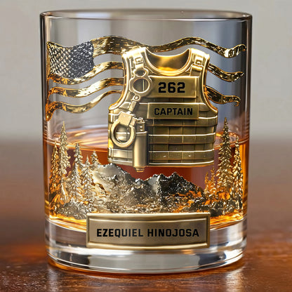 Personalized Police Whiskey Glass - Custom Law Enforcement Gift
