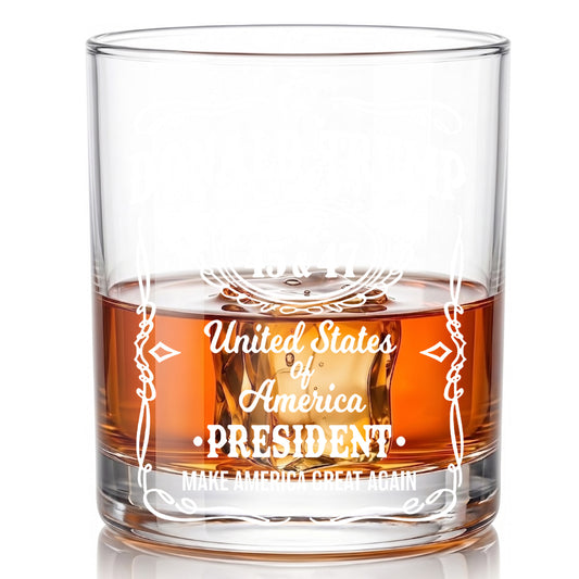 Personalized Donald Trump Whiskey Glass - Custom President Gift