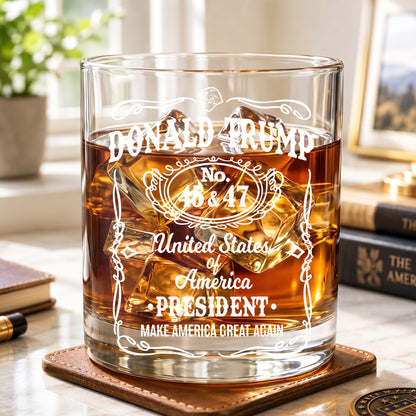 Personalized Donald Trump Whiskey Glass - Custom President Gift