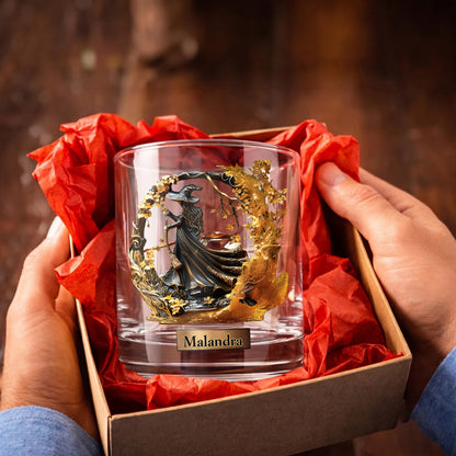 Personalized Witch Whiskey Glass - Custom Halloween Barware Gift