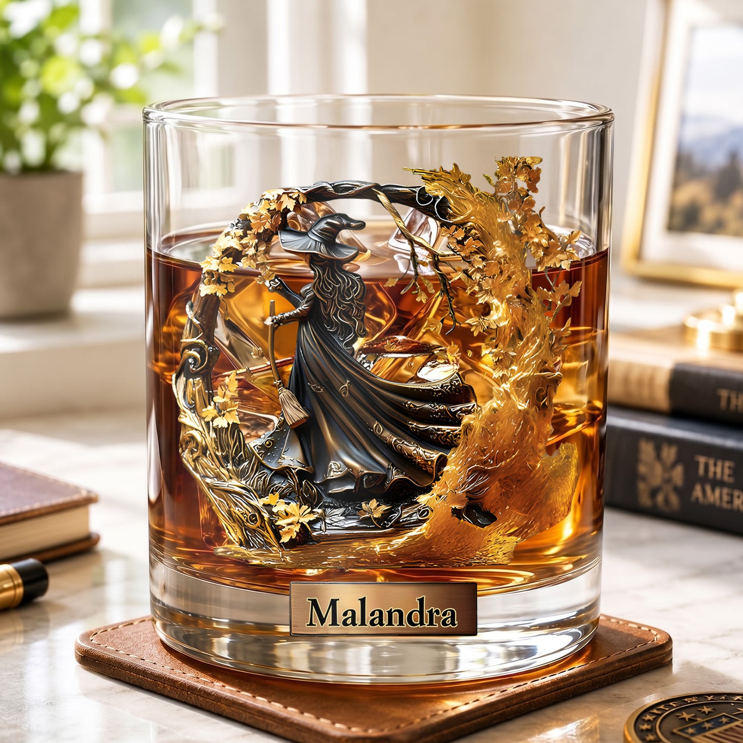 Personalized Witch Whiskey Glass - Custom Halloween Barware Gift