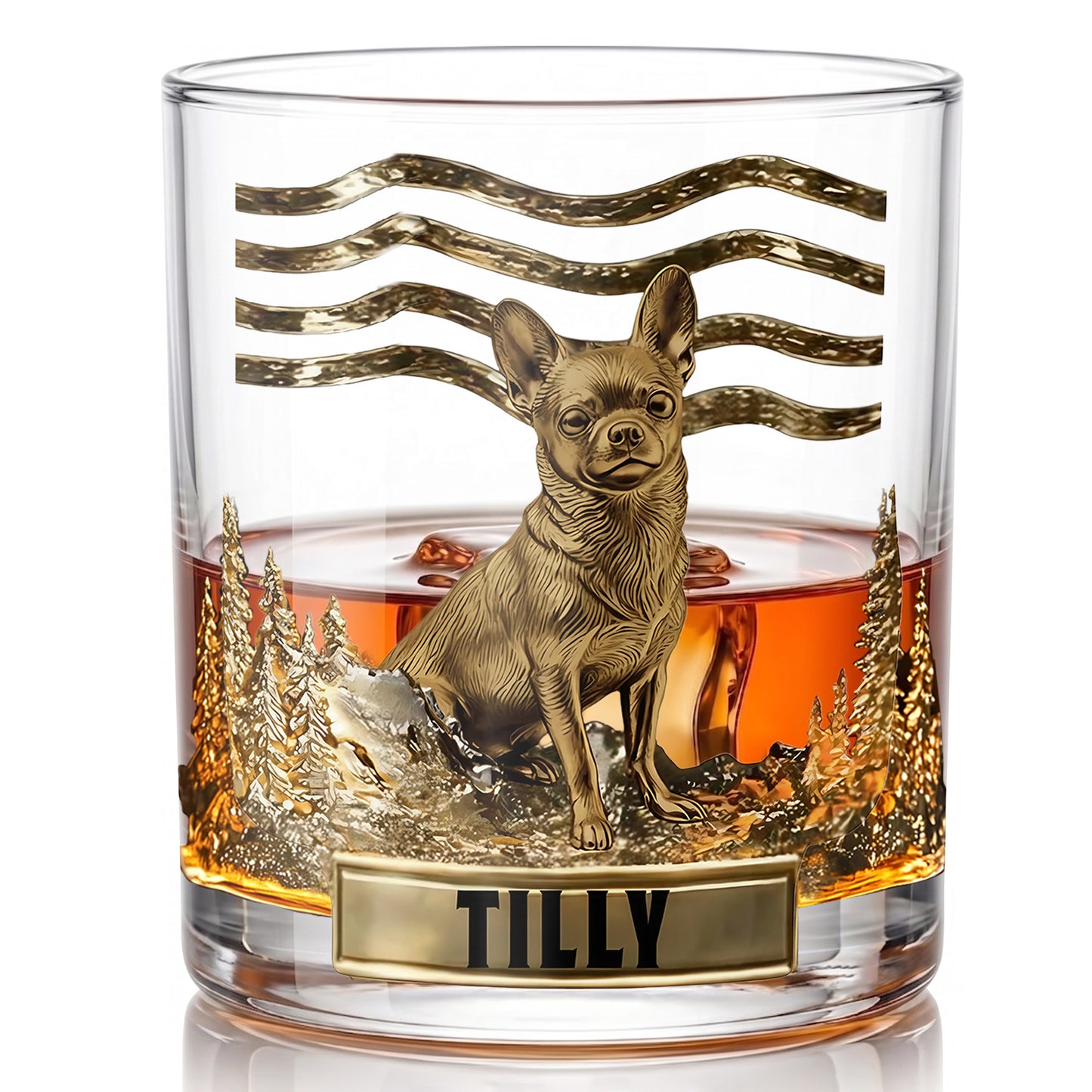 Personalized Chihuahua Whiskey Glass - Custom Dog Lover Gift