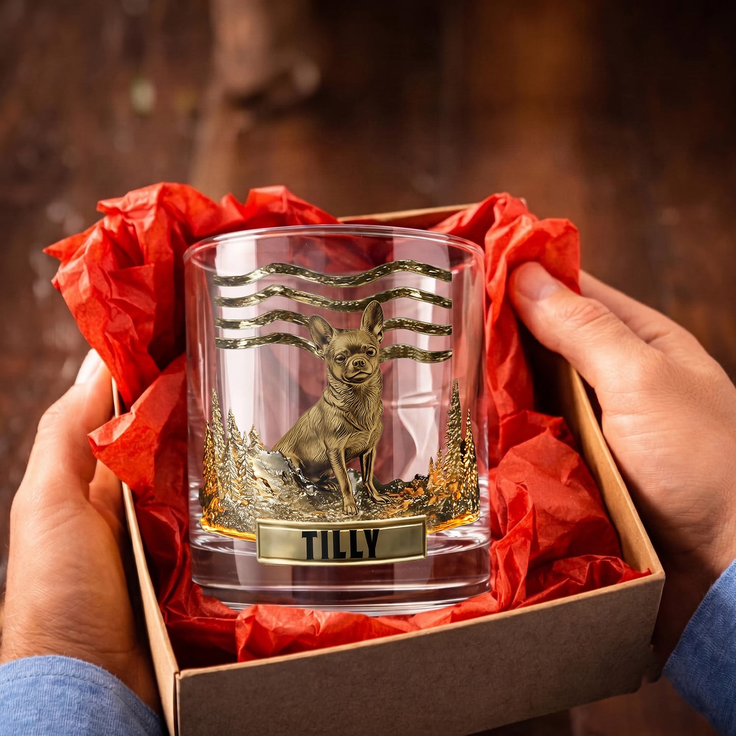 Personalized Chihuahua Whiskey Glass - Custom Dog Lover Gift