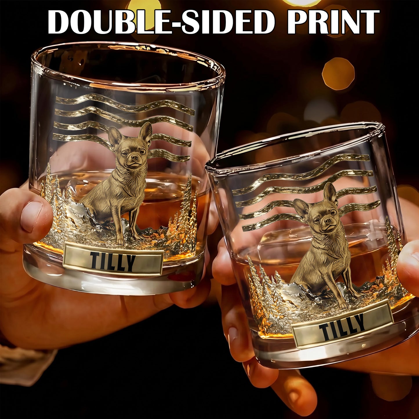 Personalized Chihuahua Whiskey Glass - Custom Dog Lover Gift