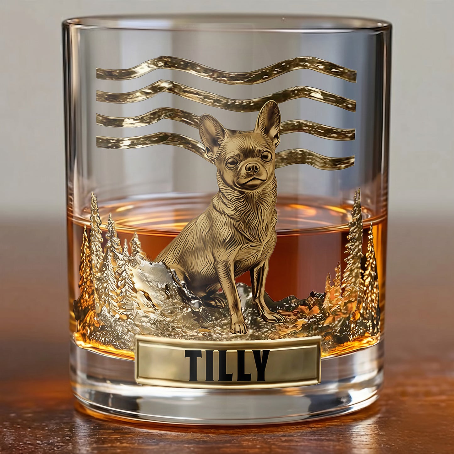 Personalized Chihuahua Whiskey Glass - Custom Dog Lover Gift