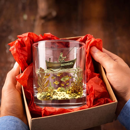 Personalized Fishing Whiskey Glass - Custom Fisherman Gift
