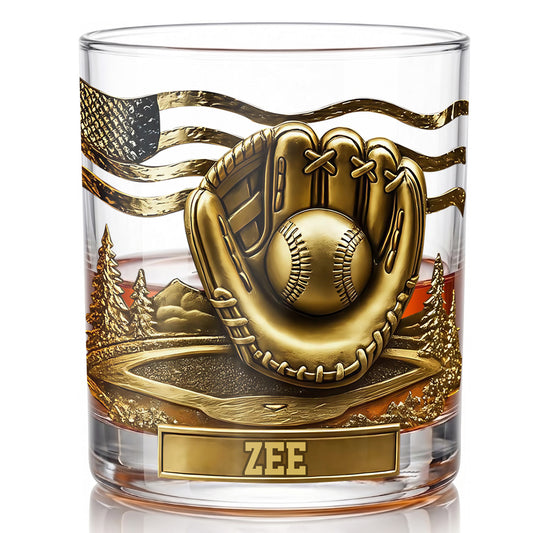 Personalized Baseball Whiskey Glass - Custom Sports Fan Gift