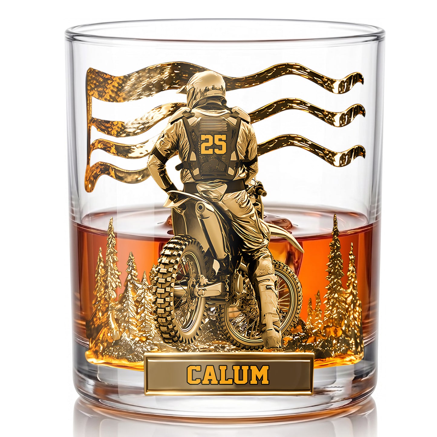 Personalized Motocross Whiskey Glass - Custom Dirt Bike Gift
