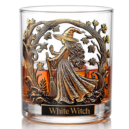 Personalized Witch Whiskey Glass - Custom Halloween Barware Gift