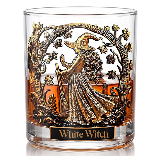 Personalized Witch Whiskey Glass - Custom Halloween Barware Gift