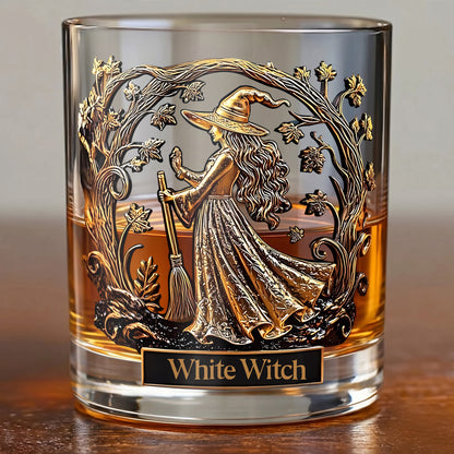 Personalized Witch Whiskey Glass - Custom Halloween Barware Gift