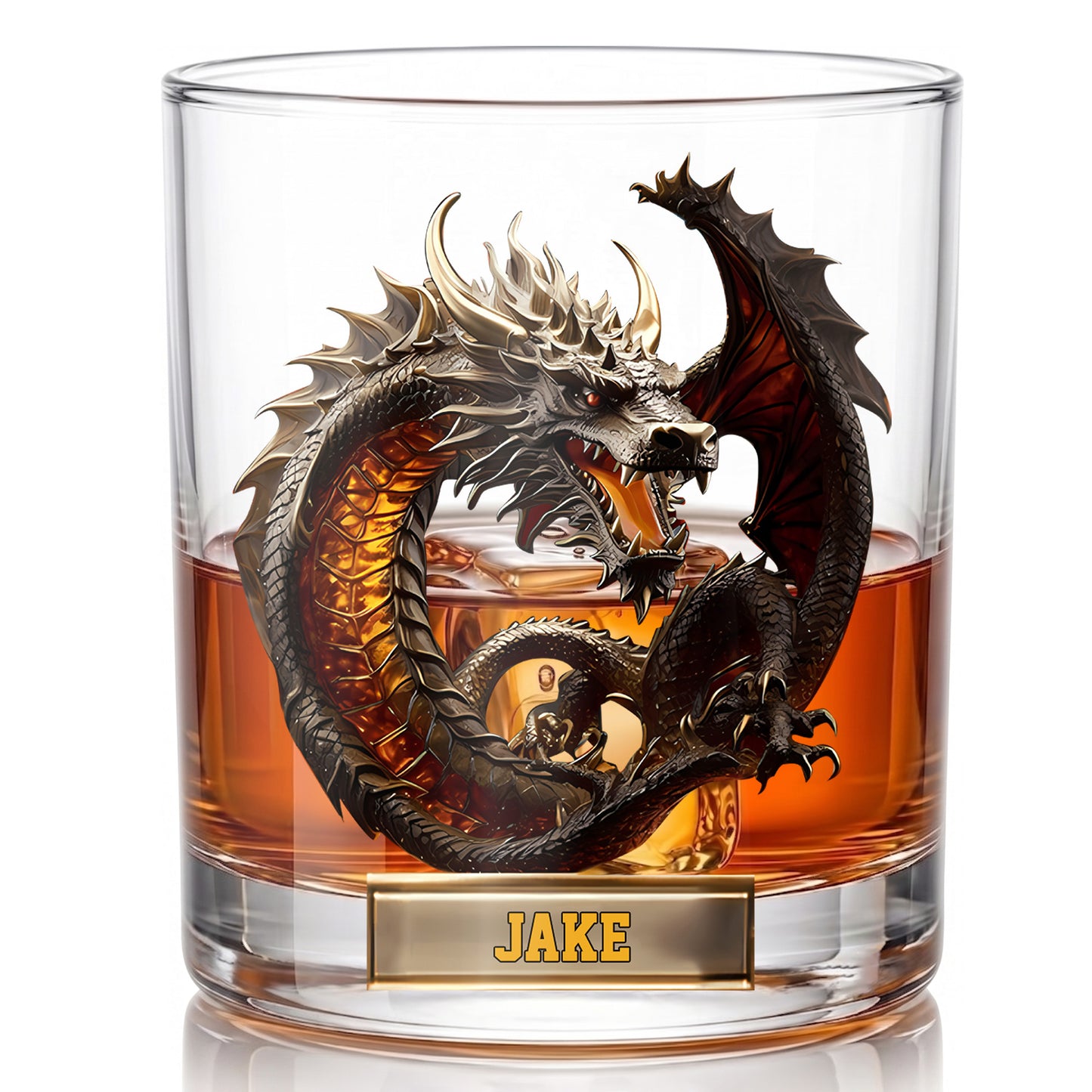 Personalized Dragon Whiskey Glass - Custom Fantasy Barware Gift